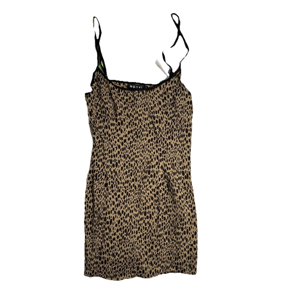 Motel Samiya Cheetah Print Bodycon Pullover Mini Dress Small NWT